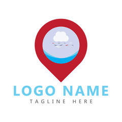 Obraz premium Location pin Travel logo design