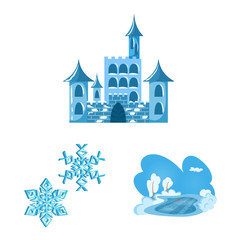 Fototapeta premium Vector design of frost and water sign. Set of frost and wet stock vector illustration.