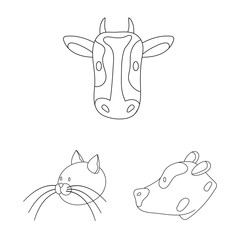 Vector illustration of food and homemade logo. Set of food and homestead stock symbol for web.