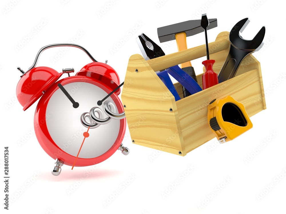 Wall mural work tools with alarm clock