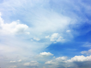 Fototapeta premium white fluffy clouds on blue sky in summer on sunny day