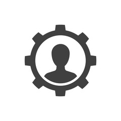 Manager black icon on white background. Management illustration