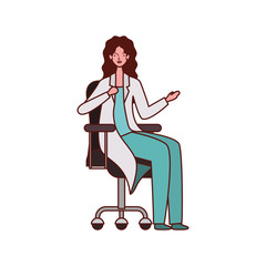 pediatrician female doctor professional in chair