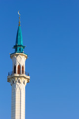 Dome of Kul Sharif Mosque on the blue sky in Kazan Russia