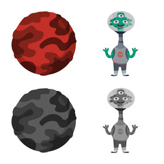 Vector illustration of astronomy and technology symbol. Set of astronomy and sky stock vector illustration.