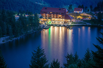 Obraz premium Abendstimmung am Mummelsee, Schwarzwald