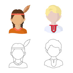 Fototapeta premium Vector design of imitator and resident symbol. Set of imitator and culture vector icon for stock.