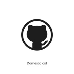 domestic cat icon vector symbol sign