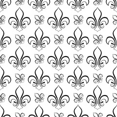 Fleur De Lis Seamless Pattern, Fleur-De-Lys Or Flower-De-Luce, The Decorative Stylized Lily