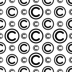 Copyright Icon Seamless Pattern, Copyright Letter C Symbol