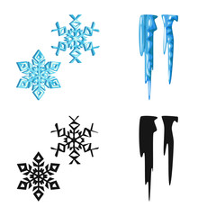 Vector design of texture and frozen icon. Collection of texture and transparent stock symbol for web.