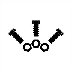 Nut And Bolt Icon, Hex Nut