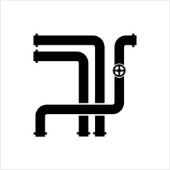 Pipe Icon, Pipe Fitting Icon, Water, Gas, Oil Pipeline, Plumbing Work