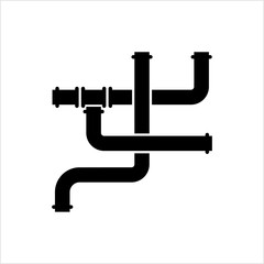 Pipe Icon, Pipe Fitting Icon, Water, Gas, Oil Pipeline, Plumbing Work