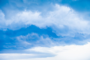 White clouds in blue sky.