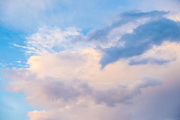 Beautiful evening sky with clouds.
