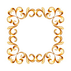 Frame in eastern style. Ornate element for design, isolated on white background