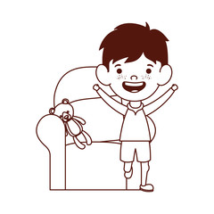 cute little boy baby in the living room character