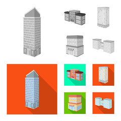 Vector illustration of construction and building icon. Set of construction and estate stock vector illustration.