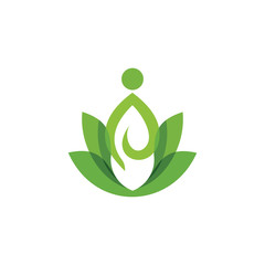 Organic leaf people logo template