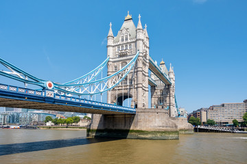 Fototapeta na wymiar The Tower Bridge in London on a summer day