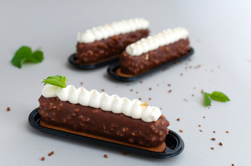 Sweet Eclairs on Table
