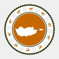 Cyprus stamp with map and flag. Vector illustration.