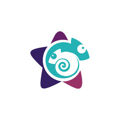 Chameleon logo concept. Original emblem design. Vector illustration.