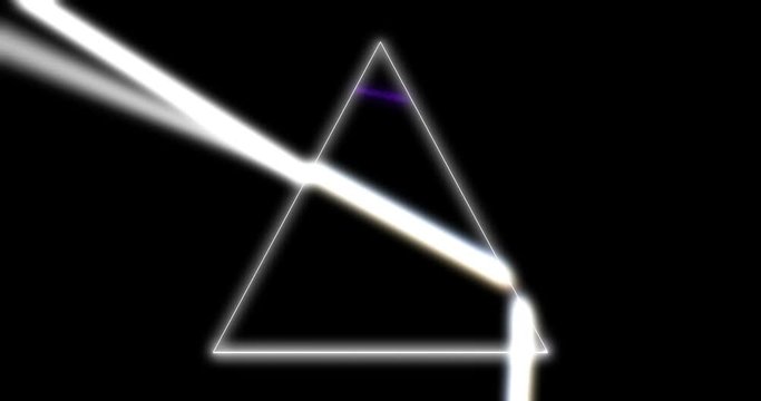 Prism refracting light rays 3d footage