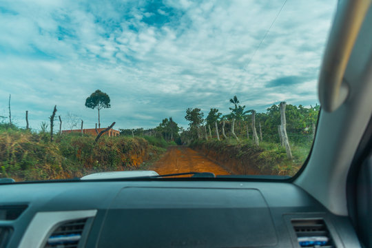 LANDSCAPE VIEW FROM INSIDE A VEHICLE