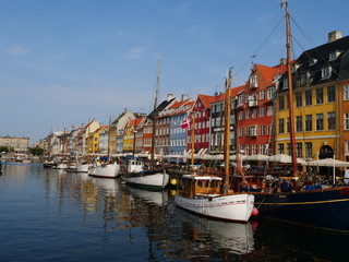 Fototapeta na wymiar The dock of Nyhavn in the center of Copenhagen