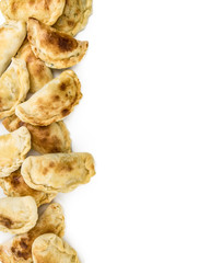 Portion of Empanadas isolated on white background (selective focus)