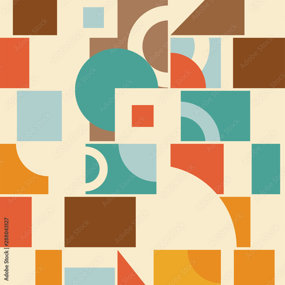 Canvas Prints vector illustration. minimalistic geometric background in retro style. colored figures. squares, cir