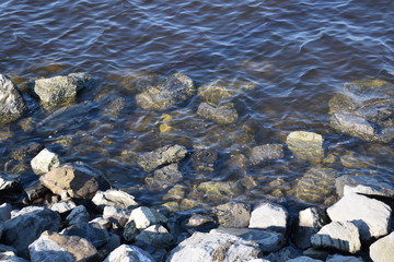 Rocks and water