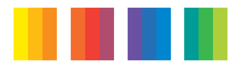 Analogue triad colors, Spectral harmonic scheme.