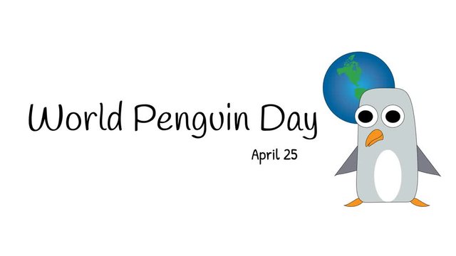 World Penguin Day banner illustrated on white.