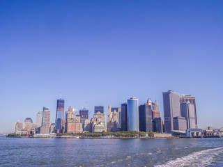 Obraz premium Południowy Manhattan z promu na Staten Island, Nowy Jork, USA, 2011