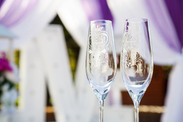 wedding decorations on the wedding day for the newlyweds