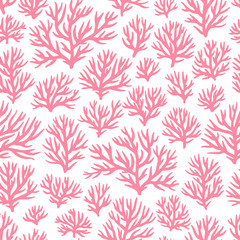 Coral pattern. Vector seamless ornament.