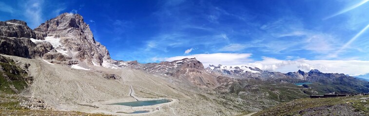 Monte Cervino - Matterhorn  and Monte Rosa plateau , panoramic view 