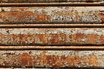 Italy, Apulia, Province of Barletta-Andria-Trani, Trani. Rusty corrugated metal.