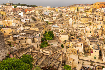 Italy, Basilicata, Province of Matera, Matera. Overview of the city.