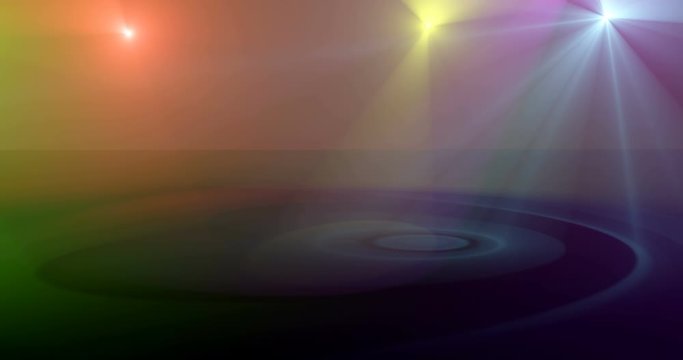 Glowing rotating spotlights 3d realistic footage