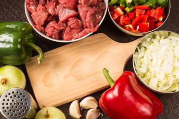 fresh tasty goulash ingredients