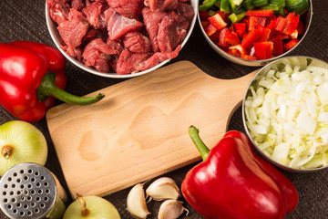 fresh tasty goulash ingredients