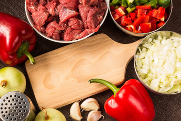 fresh tasty goulash ingredients