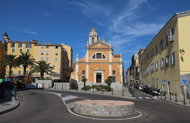Fototapeta premium The Our Lady of the Assumption cathedral in Ajaccio city , Corsica island, France.