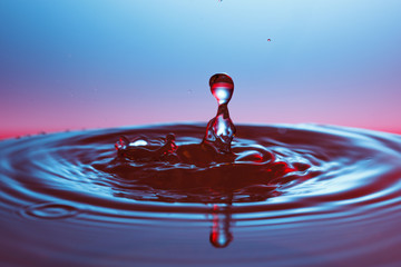 drop of water falling down in the water 