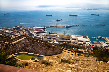 View on the sea from Gibraltar rock - Spain