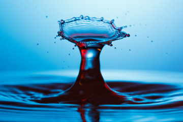 drop of water falling down in the water 